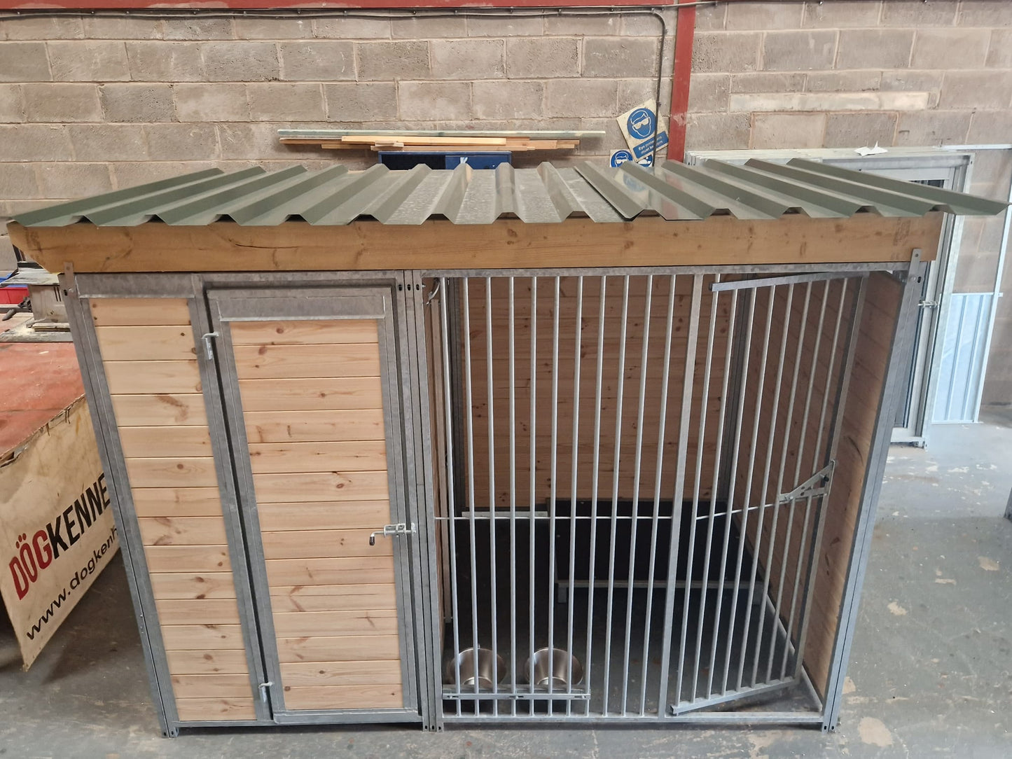 Complete Dog Kennel with Run - 2m x 2m x 1.84 Tall