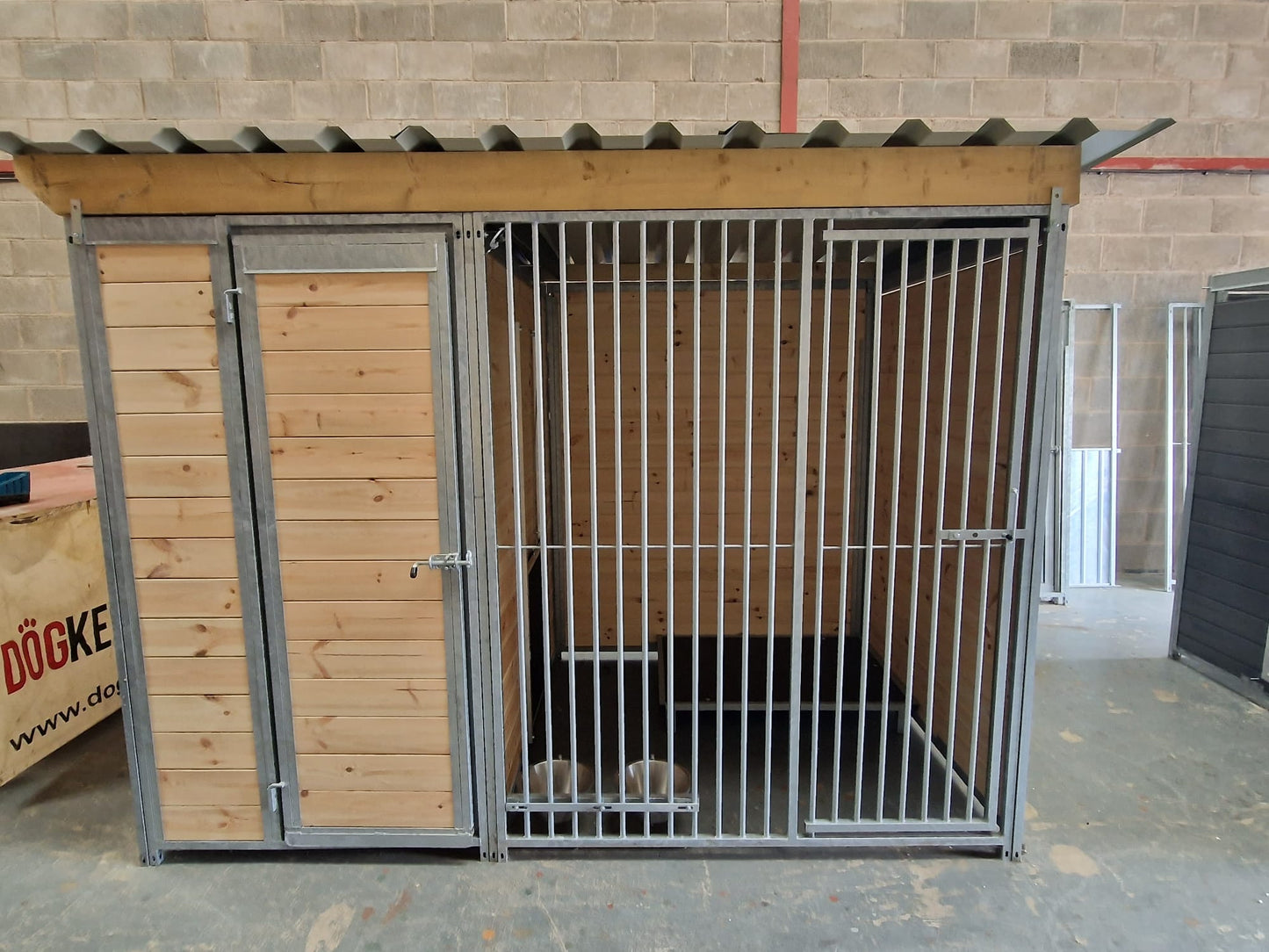 Complete Dog Kennel with Run - 2m x 2m x 1.84 Tall