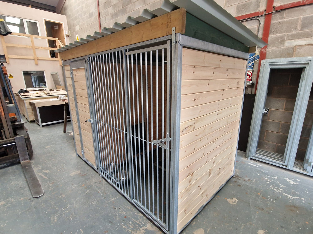 Complete Dog Kennel With Run 4m x 2m x 1.84 Tall For Sale