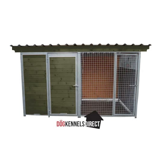 Complete Dog Kennel with Run - 3m x 1.5m x 1.84 Tall