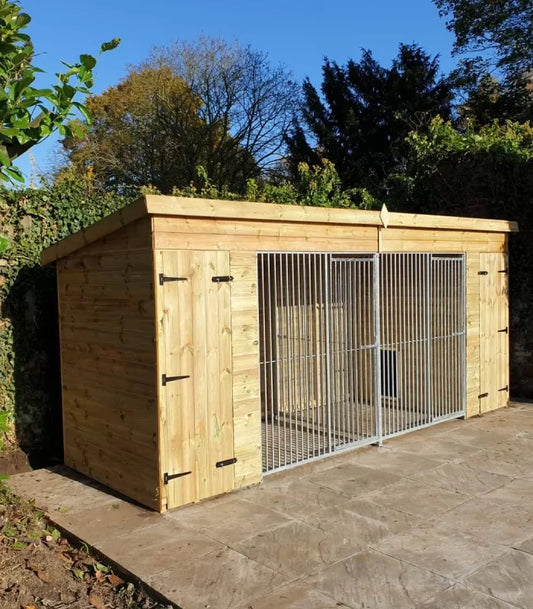 Pent Duo Kennel - 15ft x 4ft