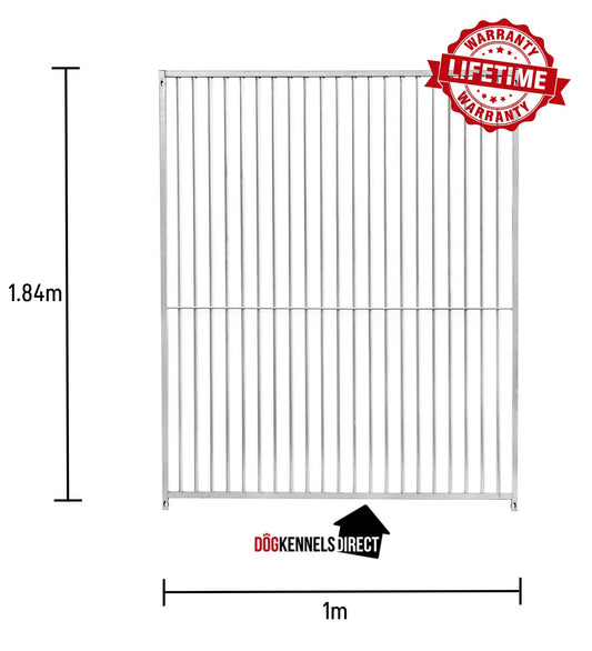 Galvanised Dog Panel - 1.0m x 1.84m with 8cm Bar Gap
