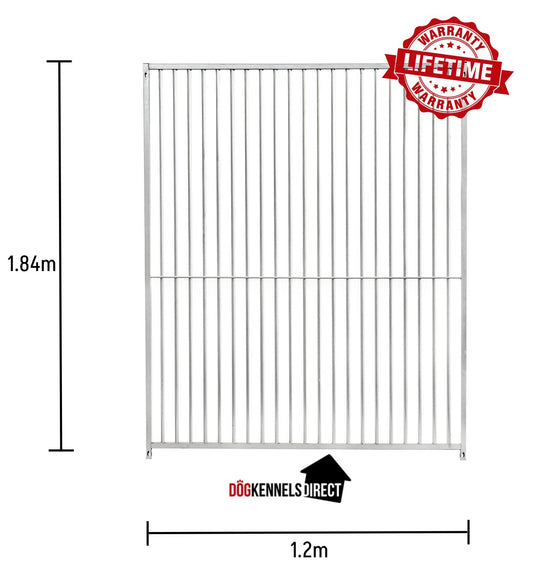 Galvanised Dog Panel - 1.2m x 1.84m with 8cm Bar Gap