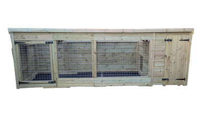 12ft X 4ft - Pent Roof - Dog Housing - Single Dog Kennel