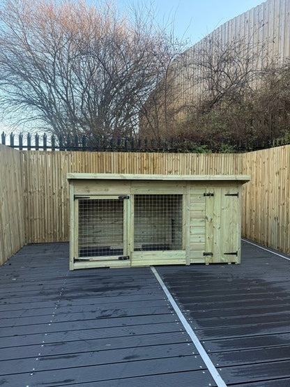 12ft X 4ft - Pent Roof - Dog Housing - Single Dog Kennel