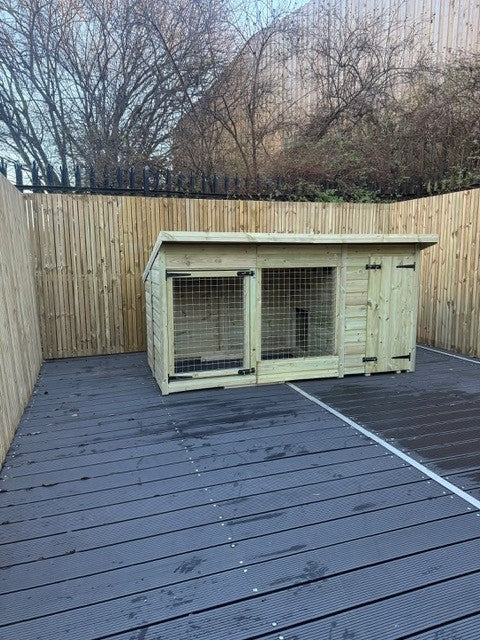 12ft X 4ft - Pent Roof - Dog Housing - Single Dog Kennel