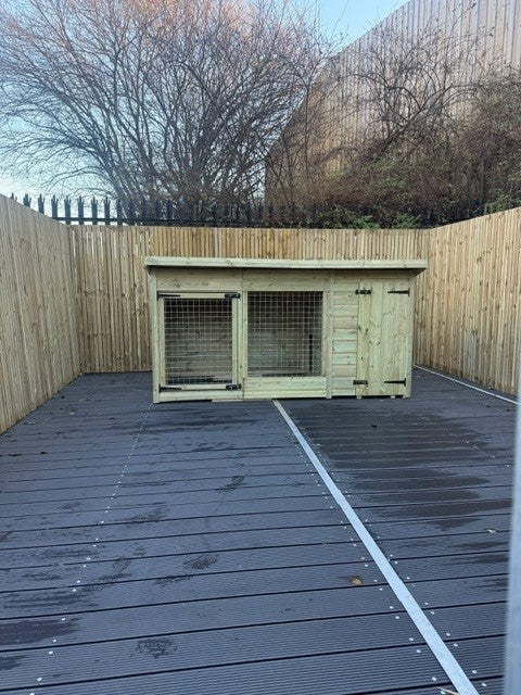 12ft X 4ft - Pent Roof - Dog Housing - Single Dog Kennel