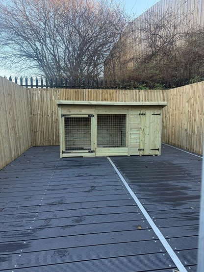 12ft X 4ft - Pent Roof - Dog Housing - Single Dog Kennel