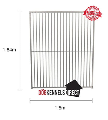 Galvanised Dog Panel - 1.0m x 1.84m with 8cm Bar Gap