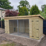 16ft X 4ft Pent Duo Kennel