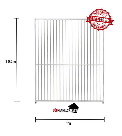 Galvanised Dog Panel - 1.0m x 1.84m with 5cm Bar Gap