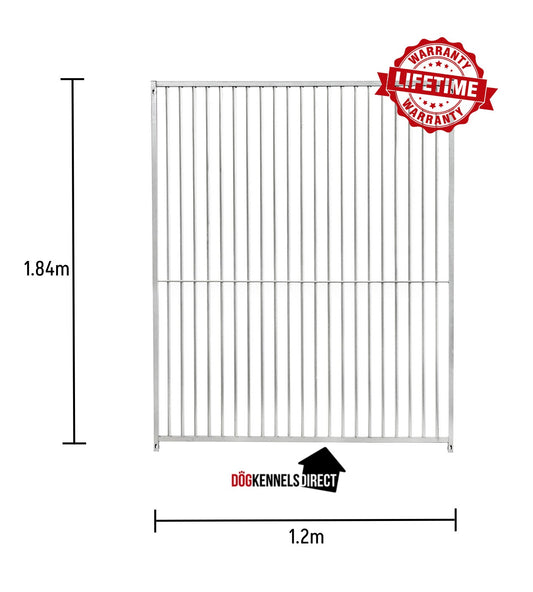Galvanised Dog Panel - 1.2m x 1.84m with 8cm Bar Gap