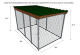Dog Kennel 5cm Bar 3m x 2m x 6ft - With Roof