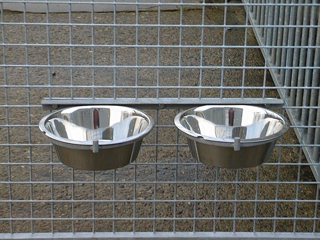 Double Bolt-On Dog Bowl and Holder