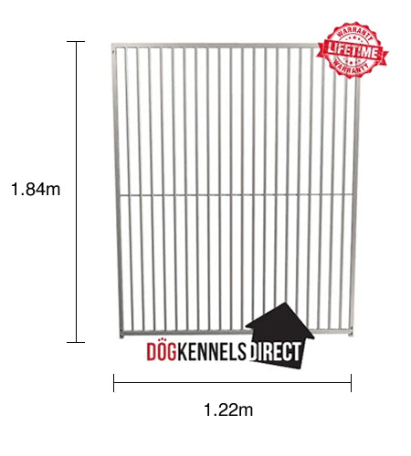 Galvanised Dog Panel - 1.22m x 1.84m with 8cm Bar Gap