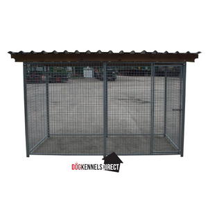 Mesh Dog Kennel - 2m x 2m x 6ft - With Roof